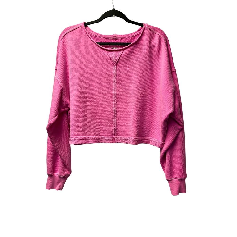 Aerie Sweatshirt M Pink Cropped Y2K Streetwear Grunge Coquette Preppy Barbie